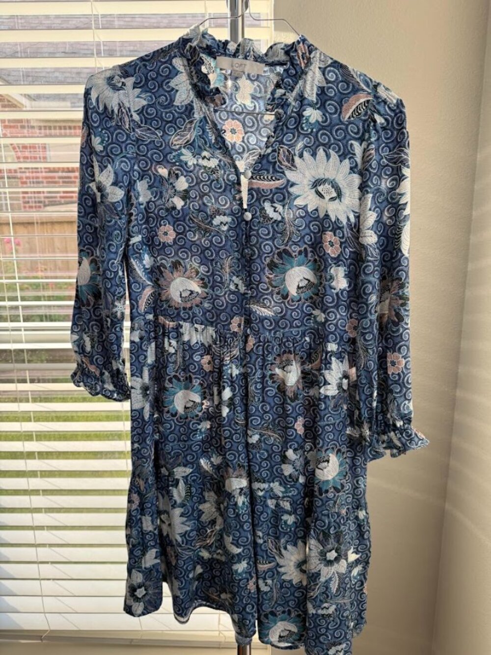 Loft Blue Floral Dress